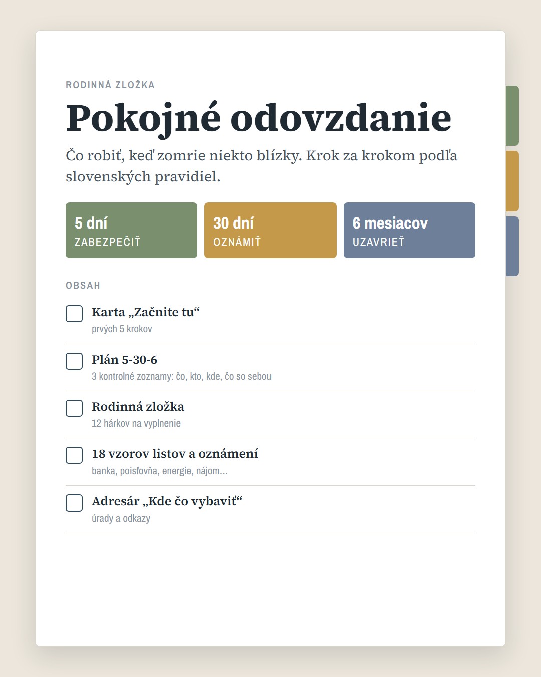 Pokojné odovzdanie · 1